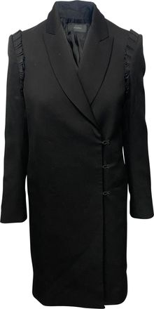 Joseph Joseph Pre-owned Womens Ruffled Coat in Black Wool - Size Medium