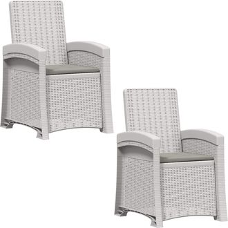 vidaXL Sill&oacute;n De Jard&iacute;n Reclinable Imitaci&oacute;n Rat&aacute;n 2 Uds. Pp Vidaxl