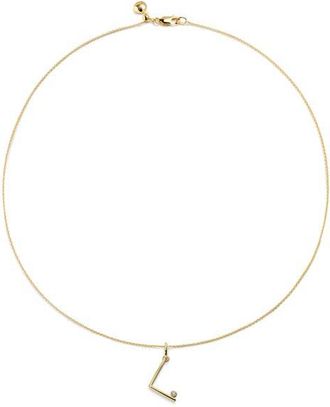 Monica Vinader Diamond Initial Pendant Necklace in 18K Gold Vermeil L at Nordstrom