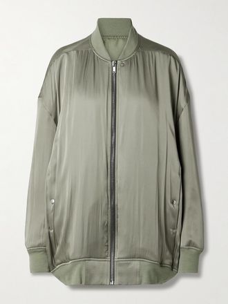 Rick Owens Giacca Oversize Imbottita In Raso Peter - Verde