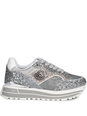 Liu Jo glitter-detail sneakers - women - Polyurethane/Fabric/Rubber/Fabric - 36 - Grey