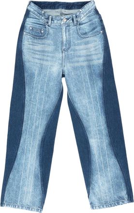 Ader Error panelled jeans - men - Cotton - M - Blue