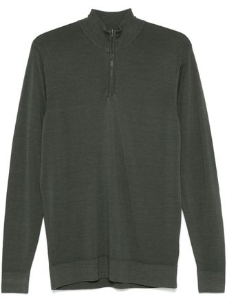 Sunspel merino-wool half-zip sweater - men - Merino - L - Green