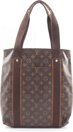 Louis Vuitton Brown Coated Canvas Leather Tote Bag (Pre-Owned)