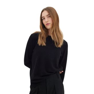 Inwear Cashmere trui met ronde hals - Dames - Cashmere truien - Zwart - S/M - Truien & Vesten