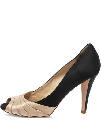Oscar De La Renta 95 mm pumps met open neus en hak - Zwart