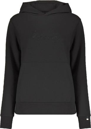 Herno Hoodie met logo-detail - Dames - Hoodies - Zwart - M - Katoen - Hoodies & sweatvesten