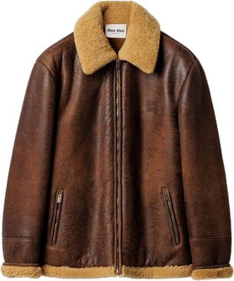 Miu Miu Lammy coat - Bruin