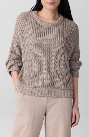 Eileen Fisher Crewneck Organic Cotton Sweater in Wheat at Nordstrom Rack, Size Medium