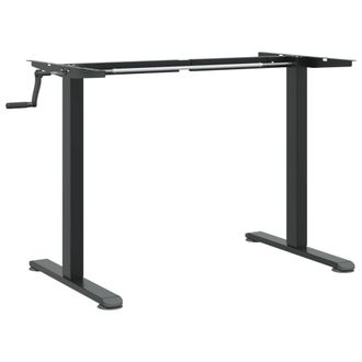 vidaXL Vidaxl - Marco De Escritorio De Pie Acero Negro (94-135)x60x(70-114) Cm