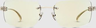 Gucci Frameless Square Sunglasses, Silver