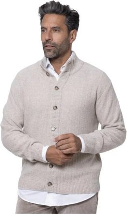 Altea Beige Cardigan met knopen - Heren - Vesten - Bruin - M - Wol - Truien & Vesten