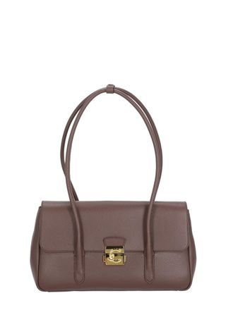 Coccinelle C-Me Lock Large Textured Leather Shoulder Bag