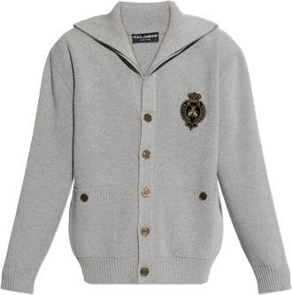Dolce & Gabbana C&aacute;rdigan de Lana con Detalles de Apliques - Knitwear - Hombre - Gris - XL
