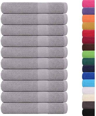 vidaXL Toallas 10 Piezas Gris 100x200 Cm 360 G/m&sup2; 100% Algod&oacute;n Vidaxl