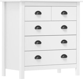 vidaXL Sideboard Hill White 79x40x80 cm Solid Pine Wood Vidaxl