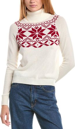 Sofiacashmere Sofiacashmere Fairisle Turtleneck Wool & Cashmere-Blend Sweater