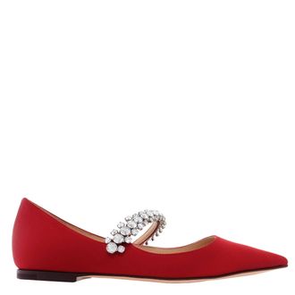Jimmy Choo London Baily Satin Pointed-Toe Ballerina Flats, Brand Size 34.5 ( US Size 4.5 )