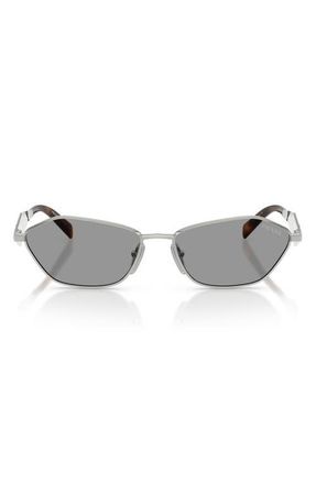 Prada 57mm Irregular Sunglasses in Silver /Grey at Nordstrom