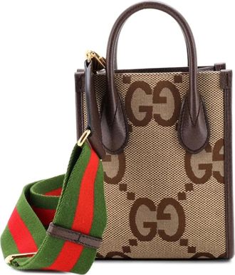 Gucci Vertical Tote Jumbo GG Canvas Mini crossbody bag - Bruin