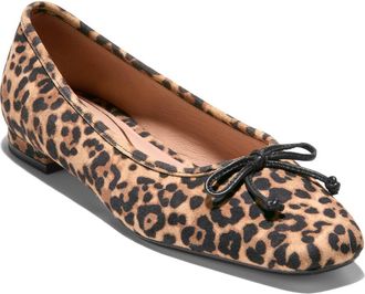 Cole Haan Bethany Ballerina Flat in Light Leopard Suede at Nordstrom, Size 6.5