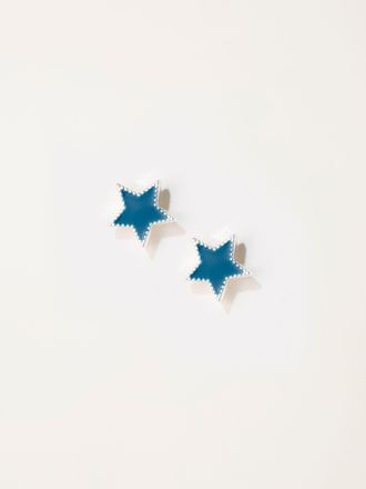 Fat Face FatFace Enamel Star stud Earrings in Teal Blue