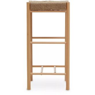Premier Housewares Interiors by Premier Comfortable Natural Wood Bar Stool, Intricately Handwoven Counter Stool, Easy To Maintain Lounge Stool