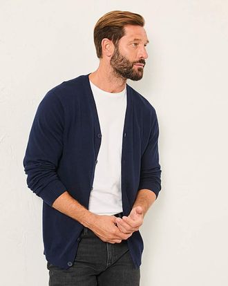 FatFace Rye Knitted Cardigan - Navy