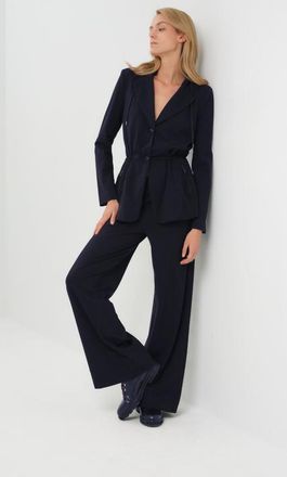 Anatomie Mita Comfortable Travel Pull On Wide Leg Pant in Navy at Nordstrom, Size X-Large