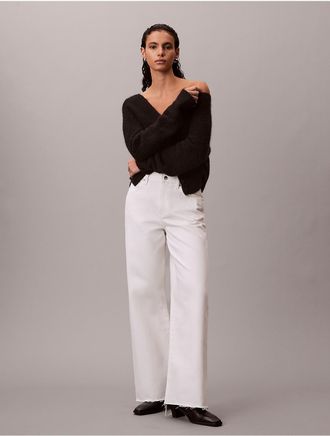 Calvin Klein Jeans Calvin Klein Womens Wide Leg Jeans - White - 26W x RL