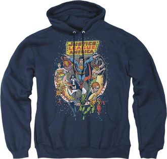 Gildan Justice League of America Star Group Adult Pull Over Hoodie / Hooded Sweatshirt