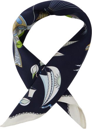 Tory Burch Hot Air Balloon Print Scarf - Navy