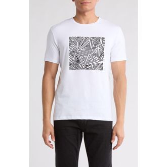 T.R. Premium 3D Abstract Stretch Cotton Graphic T-Shirt in White at Nordstrom Rack, Size Small