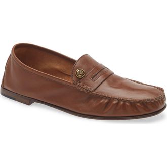 Versace Medusa Penny Loafer in Rovere-Gold at Nordstrom, Size 5.5Us