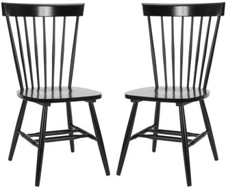 Safavieh Set de 2 sillas de comedor en madera de roble malasio negra
