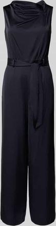 Comma Jumpsuit aus Satin im &auml;rmellosen Design in Marine, Gr&ouml;&szlig;e 34