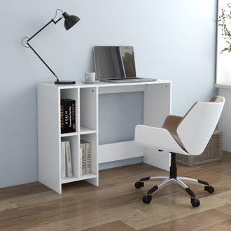 vidaXL Vidaxl - Escritorio Notebook Madera Contrachapada Blanco 102,5x35x75 Cm