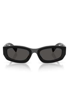 Miu Miu 53mm Irregular Sunglasses in Black /Dark Grey at Nordstrom