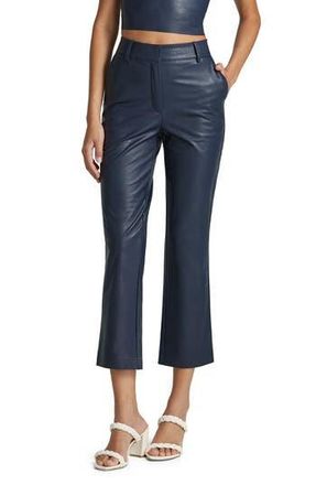 Commando Tapered Faux Leather Crop Pants in Navy at Nordstrom Rack, Size Small