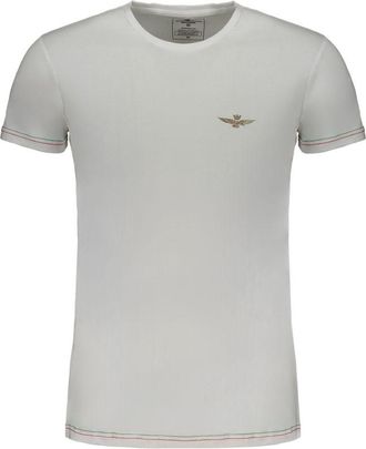 Aeronautica Aeronautica Militare Mens Tshirt Eagle Crest Ae31102 - Light Grey Cotton - Size X-Large