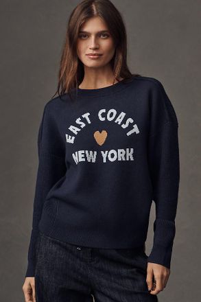 Maeve Graphic Ribbed-Hem Sweater