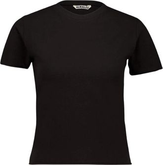 Auralee Gekamd Katoenen T-shirt - Dames - T-shirts - Zwart - M - Katoen - Tops