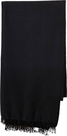 Bajra Womens Pashmina Scarf With Bead Trim In Black