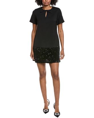 Gracia Keyhole Neck Bow Tie Sequin Embellished Dress
