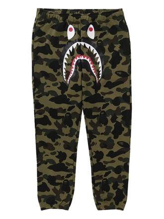 A Bathing Ape shark-face camouflage track pants - Green