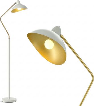 Brightech Swoop Floor Lamp - Cream and Gold