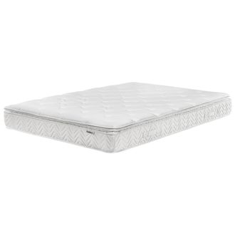 Beliani Colch&oacute;n Moderno Doble 180 X 200 Cm Con Muelles Ensacados Fibra De Bamb&uacute; 7 Zonas Firme Luxus