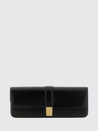 Khaite Blake Leather Clutch with Snap Closure and Laminated Logo