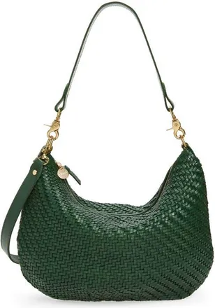 Clare Vivier Moyen Messenger Crossbody Bag in Evergreen Woven at Nordstrom