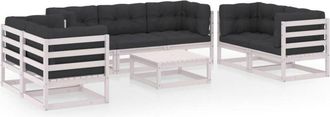 vidaXL Muebles De Jard&iacute;n 8 Piezas Con Cojines De Madera De Pino Maciza Vidaxl